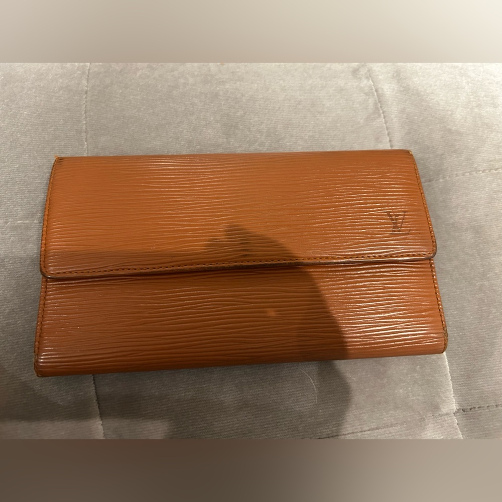 Authentic Louis Vuitton Orange Leather Wallet